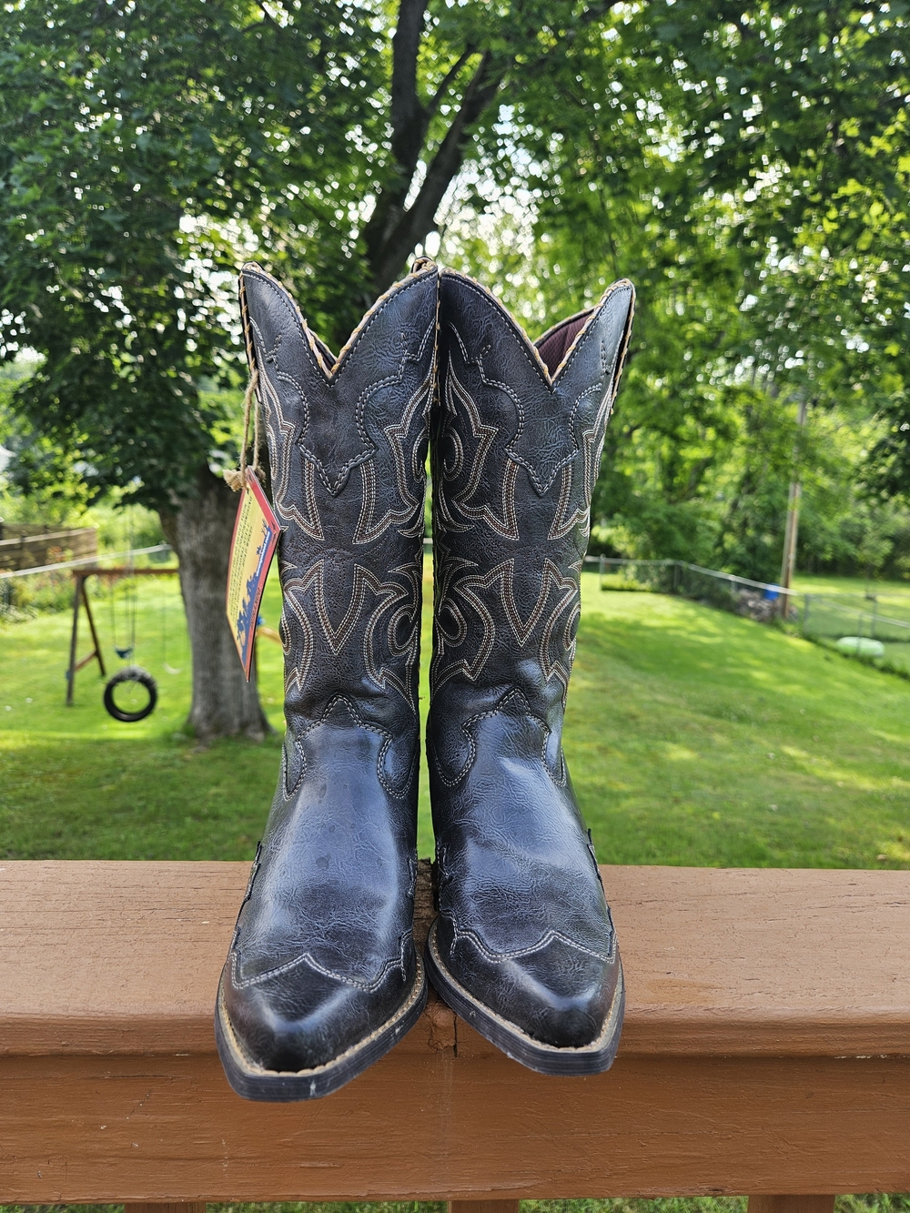 Durango Grey Western Boot 12" Sz 8 - Picture 4 of 10